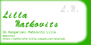 lilla matkovits business card